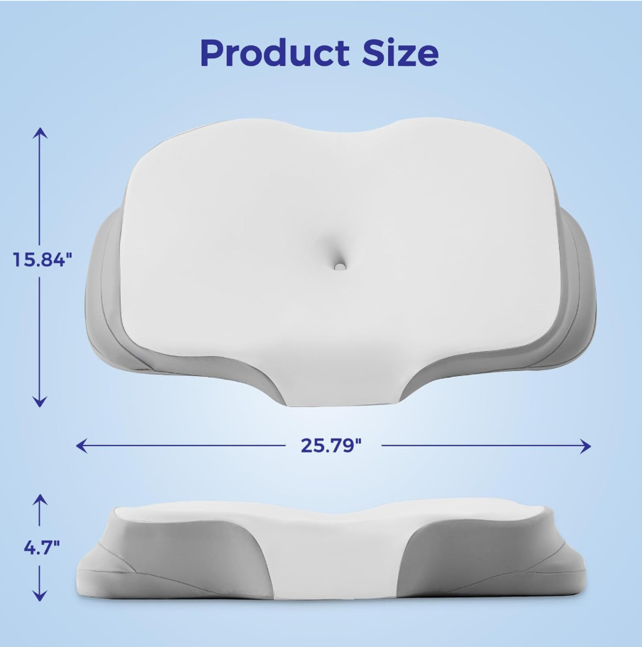 Cervical Neck Pillow Memory Foam Ergonomic Side Sleeper Cooling Cover