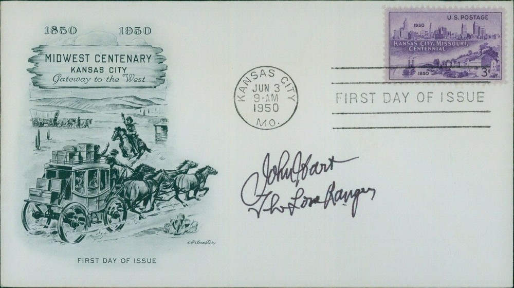John Hart The Lone Ranger Signed First Day Issue Cover FDC JSA Authenticated
