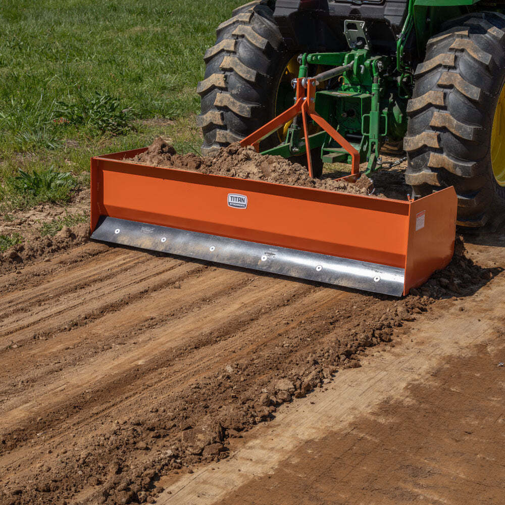 Titan Attachments 3 Point 5FT Rear Box Blade Scraper Grader, Cat 0 and 1