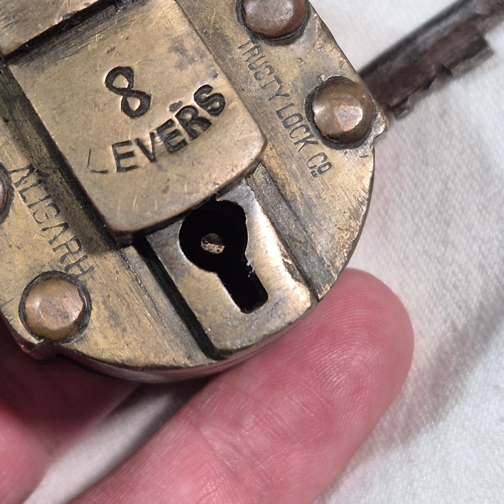BRASS PADLOCK By TRUSTY LOCK 8 LEVERS