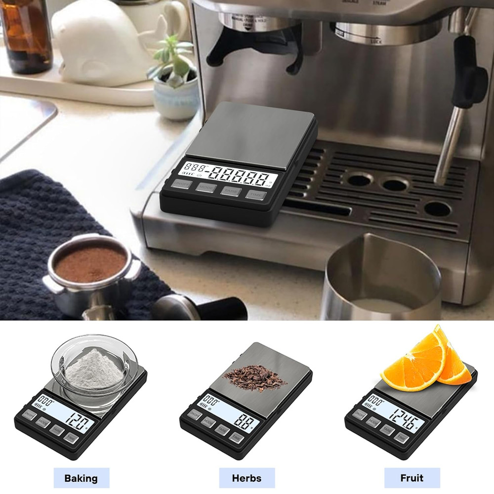 Espresso Scale with Timer 1000G X 0.1G Small & Thin Coffee Scale, Mini Digital