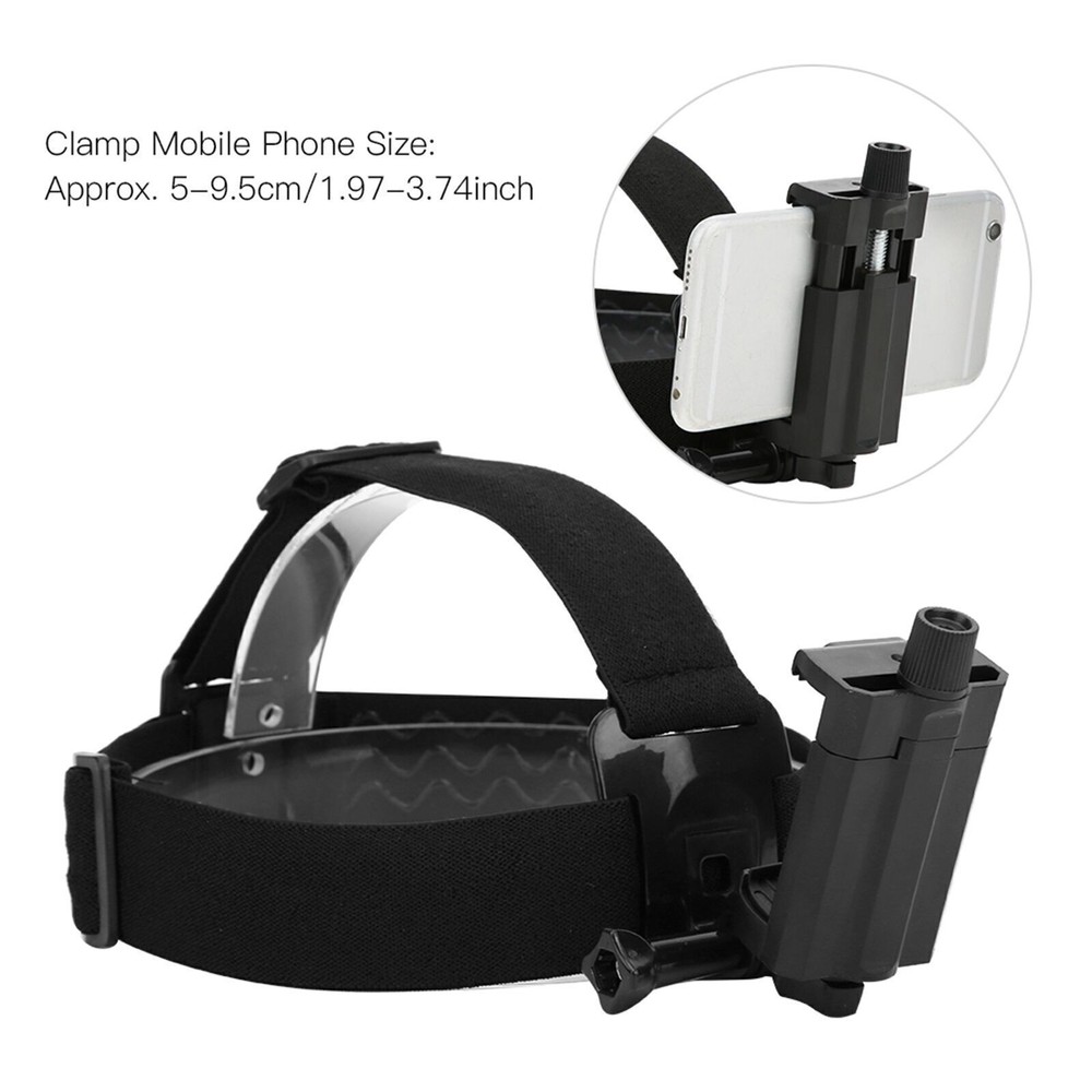 Plastic Black Outdoor Head Harness Strap Shooting Bracket Headband Mount