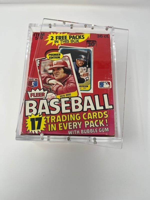 Acrylic Display Case Magnetic Lid FITS 1981 Fleer Baseball Wax Pack Box Premier