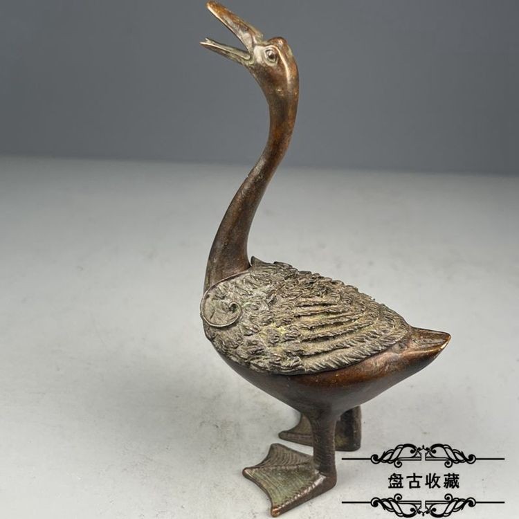 Vintage Brass Duck Incense Burner Chinese Style Home Decor Collectible Statue