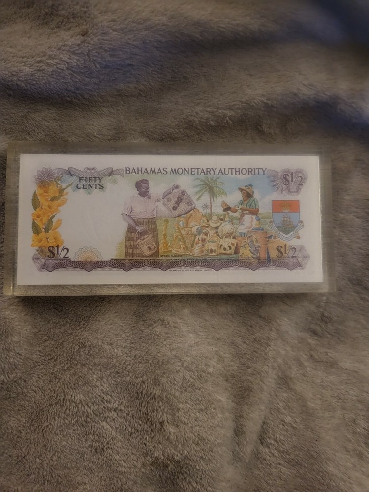 1968 BAHAMAS MONETARY AUTHORITY $1/2 dollar Note