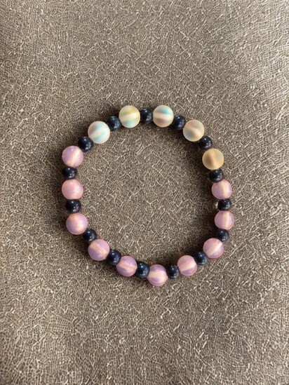 Beaded Stretch Bracelet Handmade Boho Design