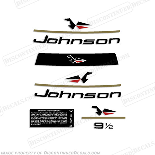 Fits Johnson 1967 9.5hp Decals