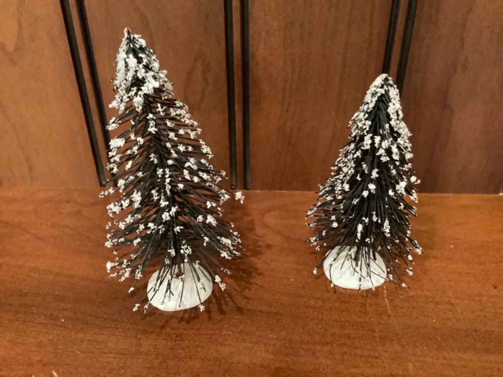 Lemax 2 Mini Christmas Tree Small Pine Tree Table Xmas Decor 3-4”