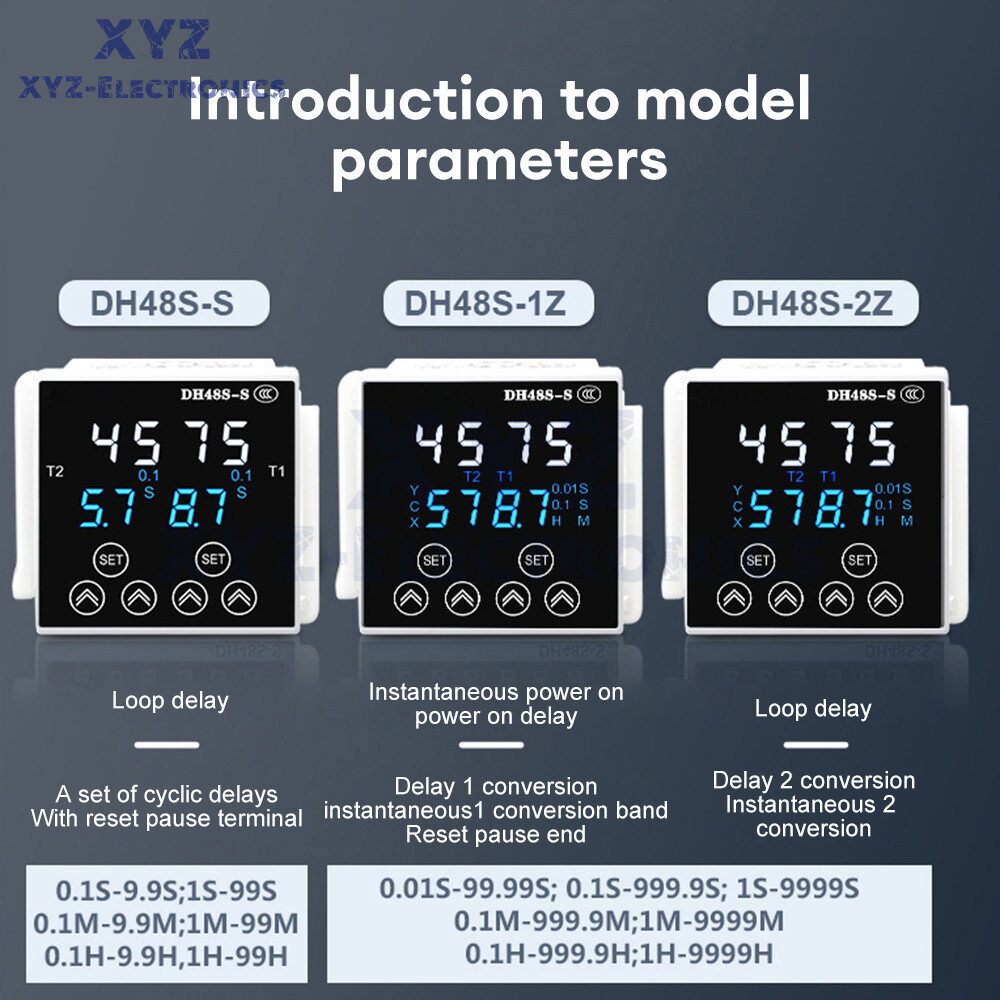 DH48S Smart Digital Delay Time Relay Precision Programmable Cycle W/ Socket Base
