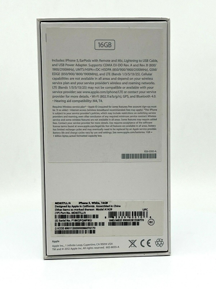 Authentic iPhone 5 Empty Box Apple Original