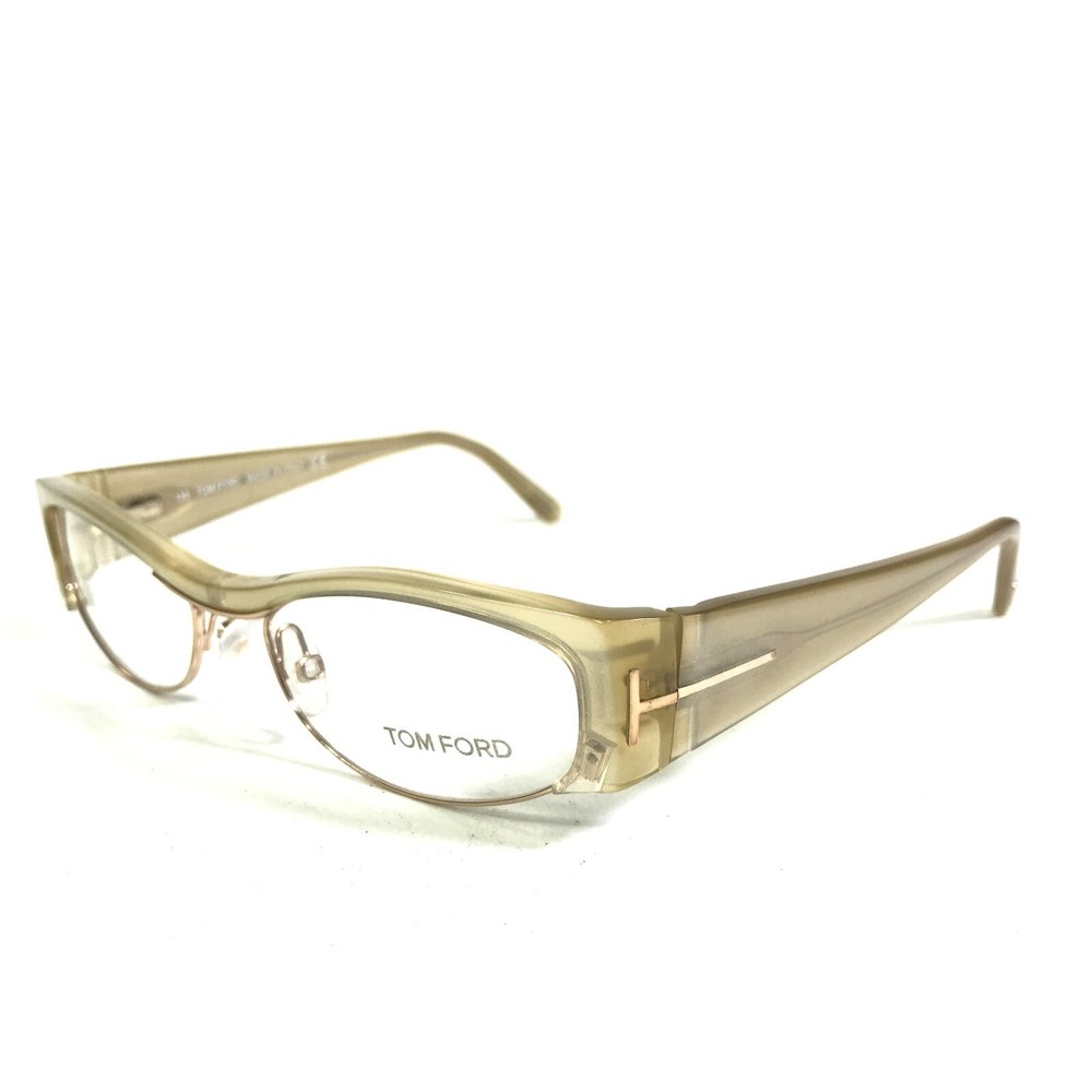Tom Ford Eyeglasses Frames TF5076 467 Clear Gold Rectangular Full Rim 51-16-135