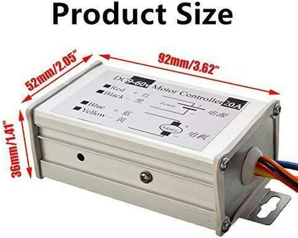 DC Motor Speed Controller DC 9-60V Pulse Width Modulation Regulator 20A 1200W St