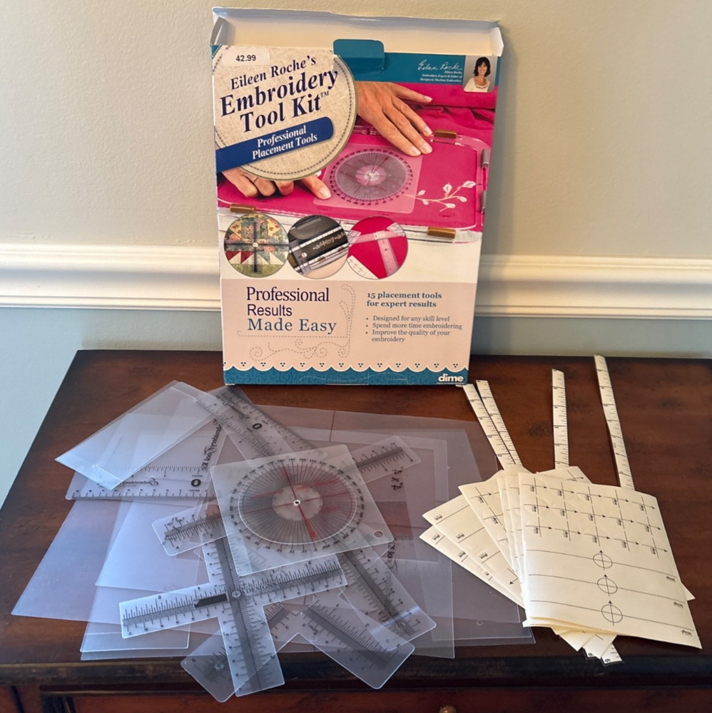 Eileen Roche Embroidery Tool Kit Machine Embroidery Placement Tools Incomplete