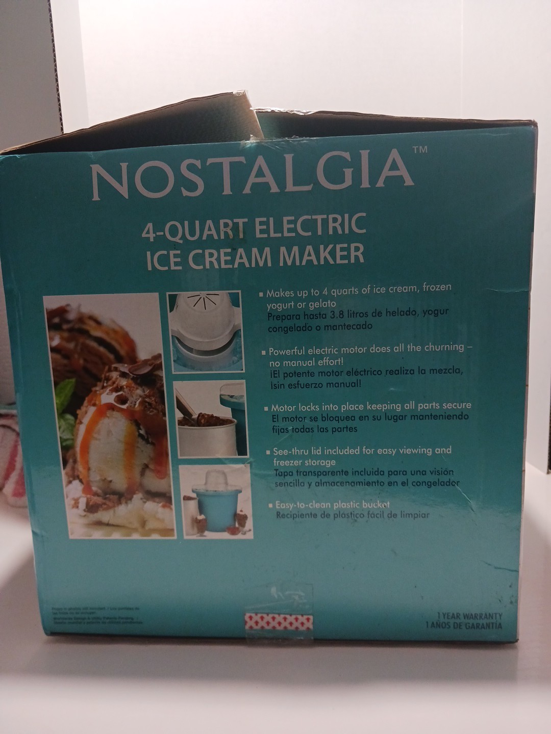 Nostalgia 4 Quart Electric Ice Cream Maker - Brand New Sealed!