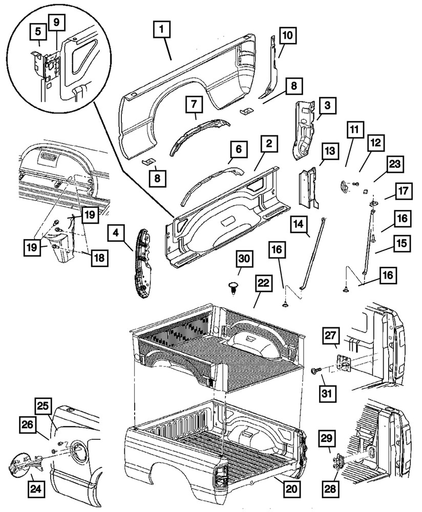 Genuine Mopar Box Side Reinforcement Left 55276245AA