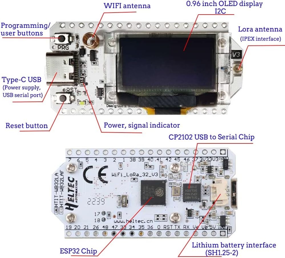 High-Sensitivity LoRa V3 SX1262 Board with Dual-Core Processor & USB Interface