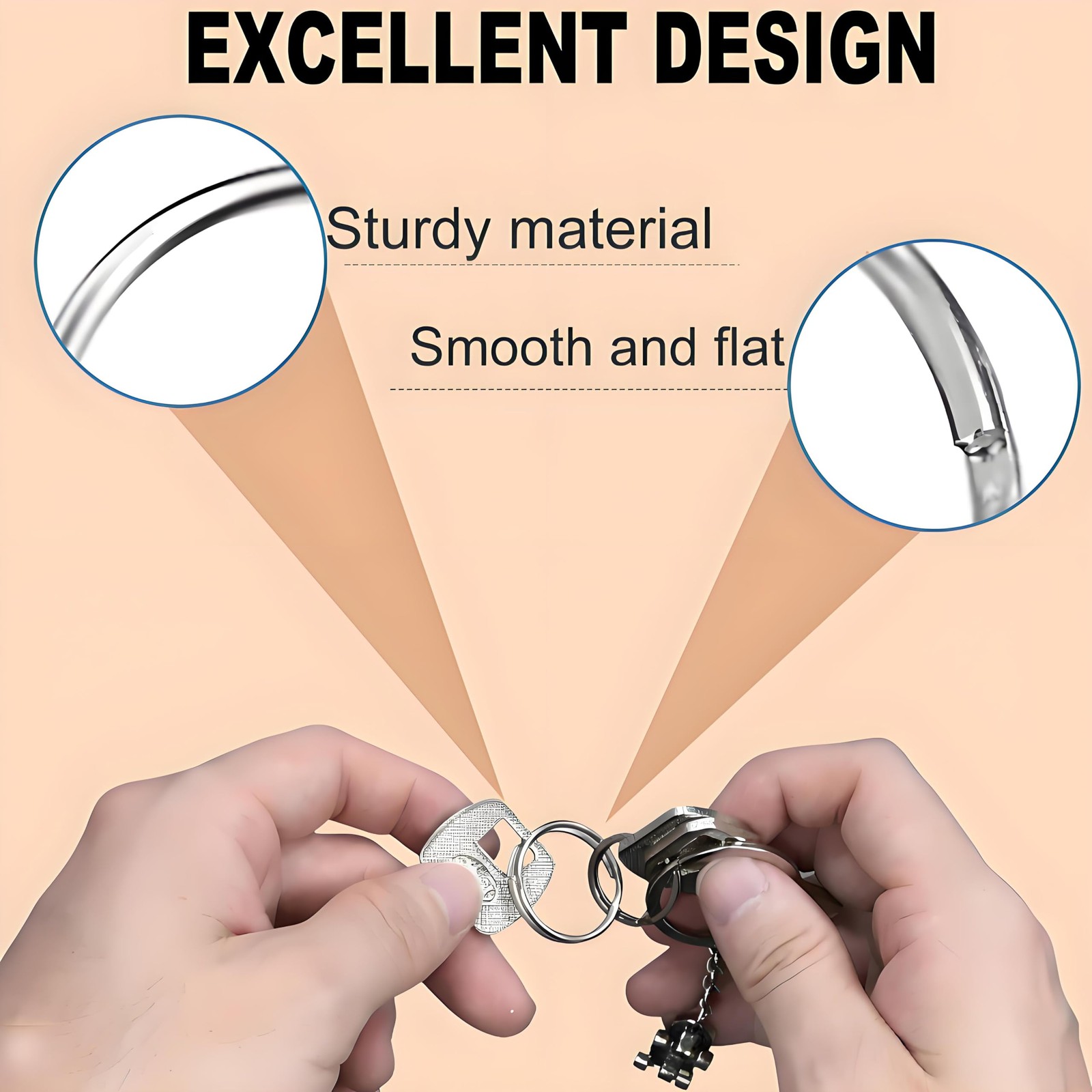 Split Key Rings Bulk for Keychain and Crafts 1 inch 25mm 900PCS Heavy-Duty