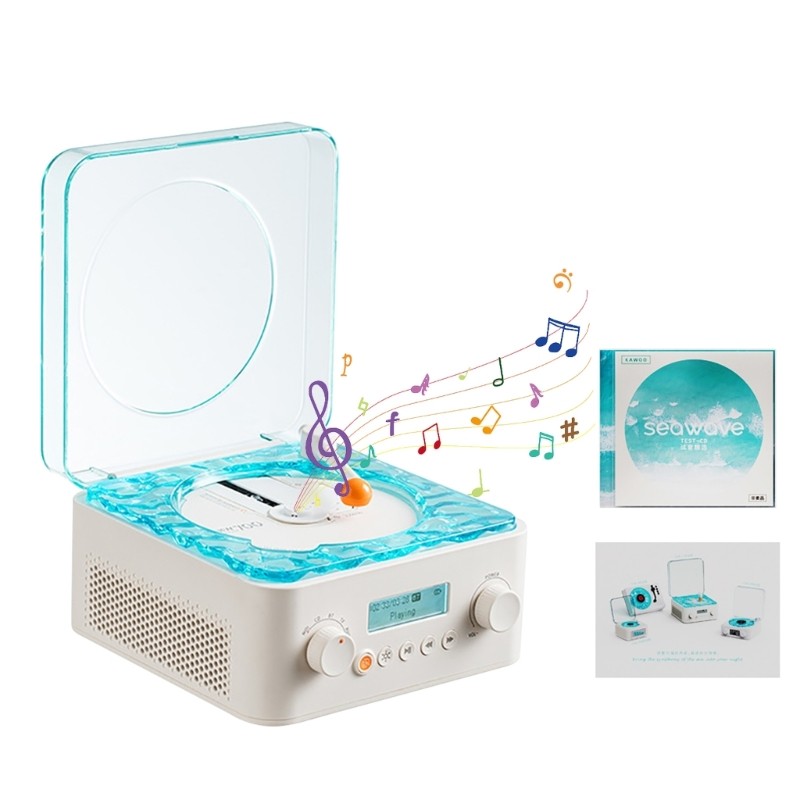 Turntable Bluetooth-compatible Speaker With Adjustable LED Light Music Player