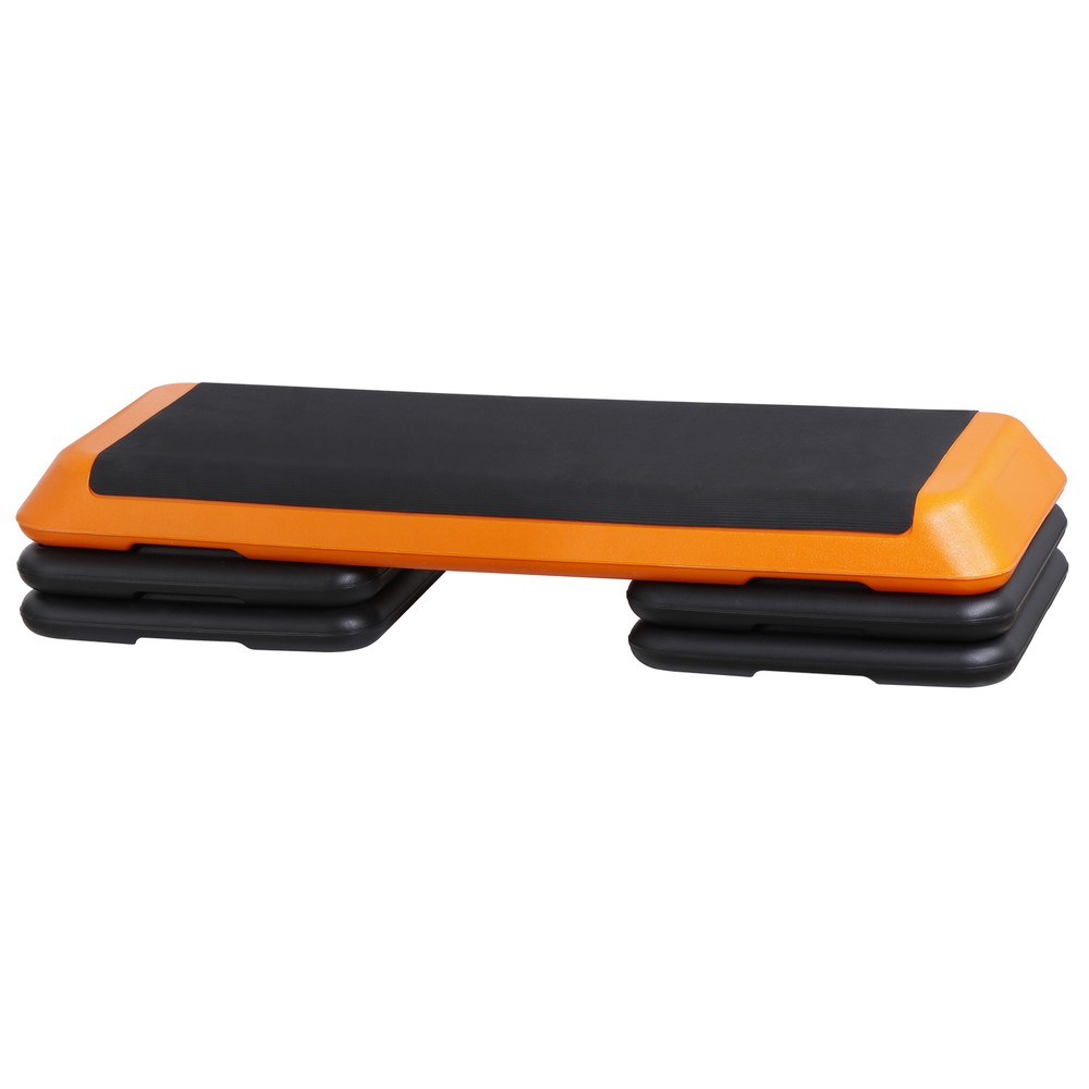 43.1" Aerobic Step Platform Adjustable Exercise Workout Stepper W/Riser Yellow