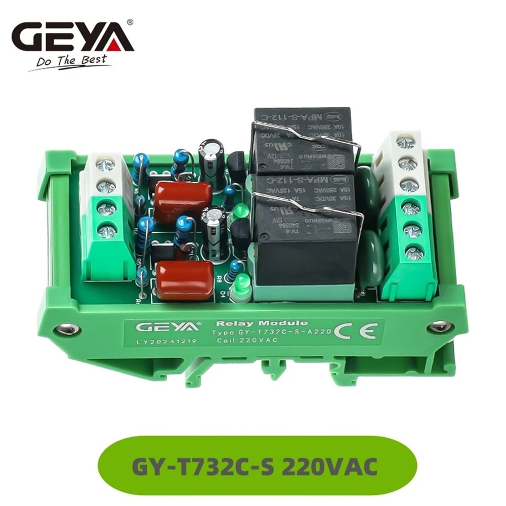 GEYA 2 Channel Pluggable Relay Module AC/DC 12/24V AC230V GSM Control PLC Module