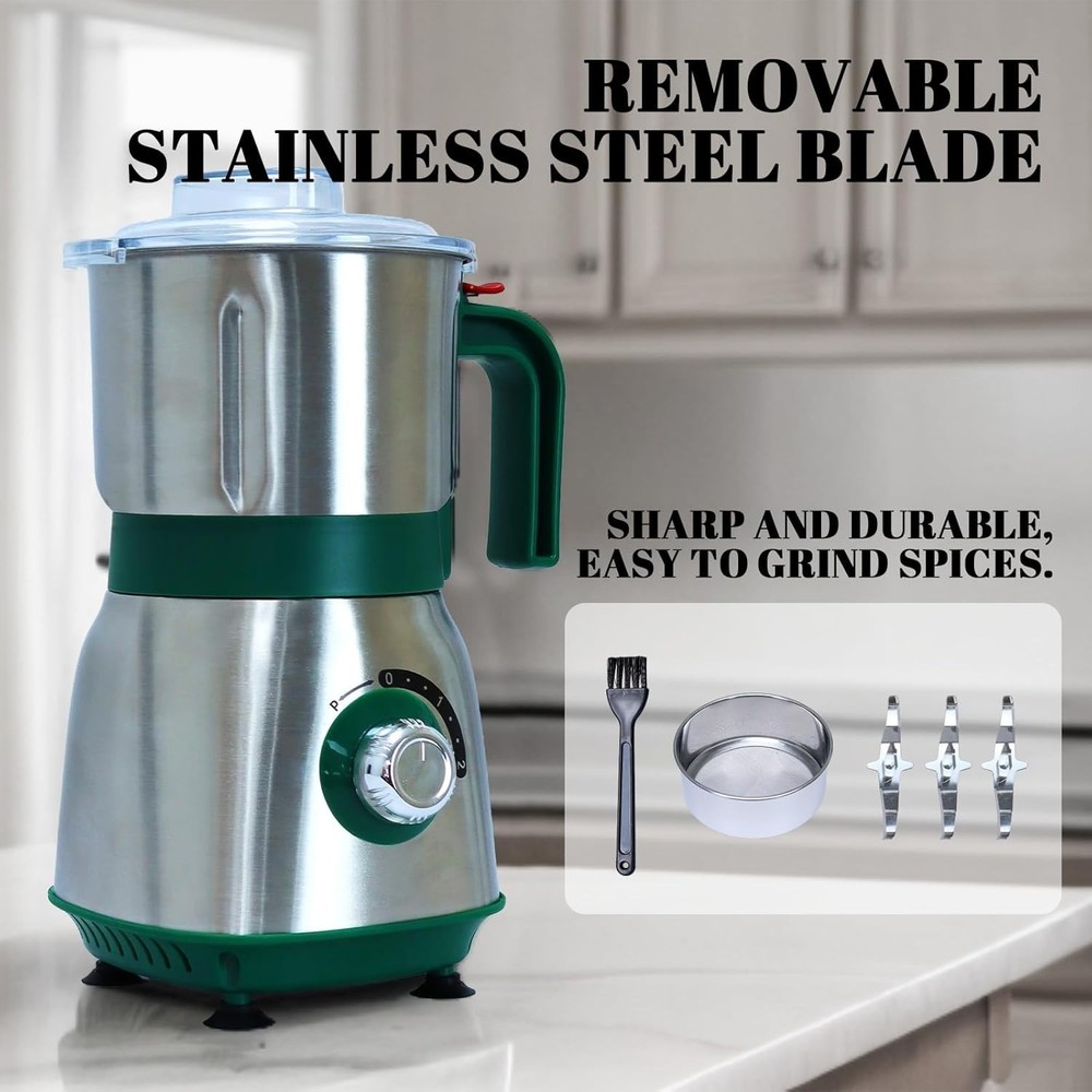 Versatile Kitchen Grinder | 500W Electric Mill | Grinds Spices, Nuts, Grains,...