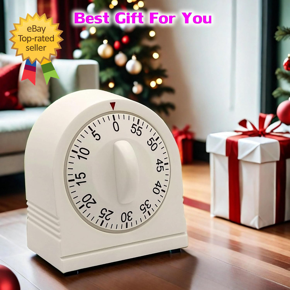 60 Minute Wind up Timer Visual Mechanical Timer with Loud Alarm Manual Countdown