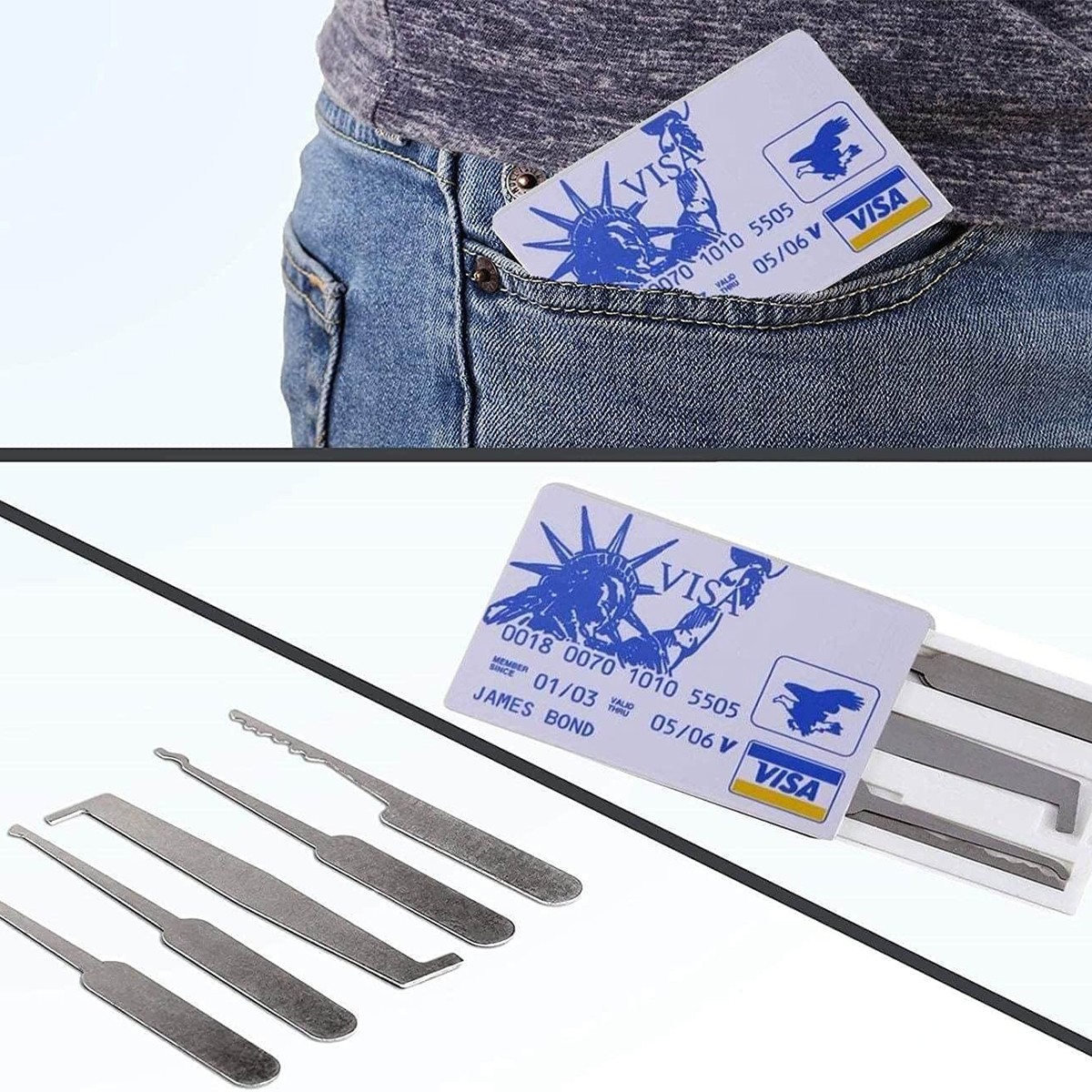 34 Pcs Padlock Unlocking Lock Practice Tool Set for Novice Beginner Locksmith US