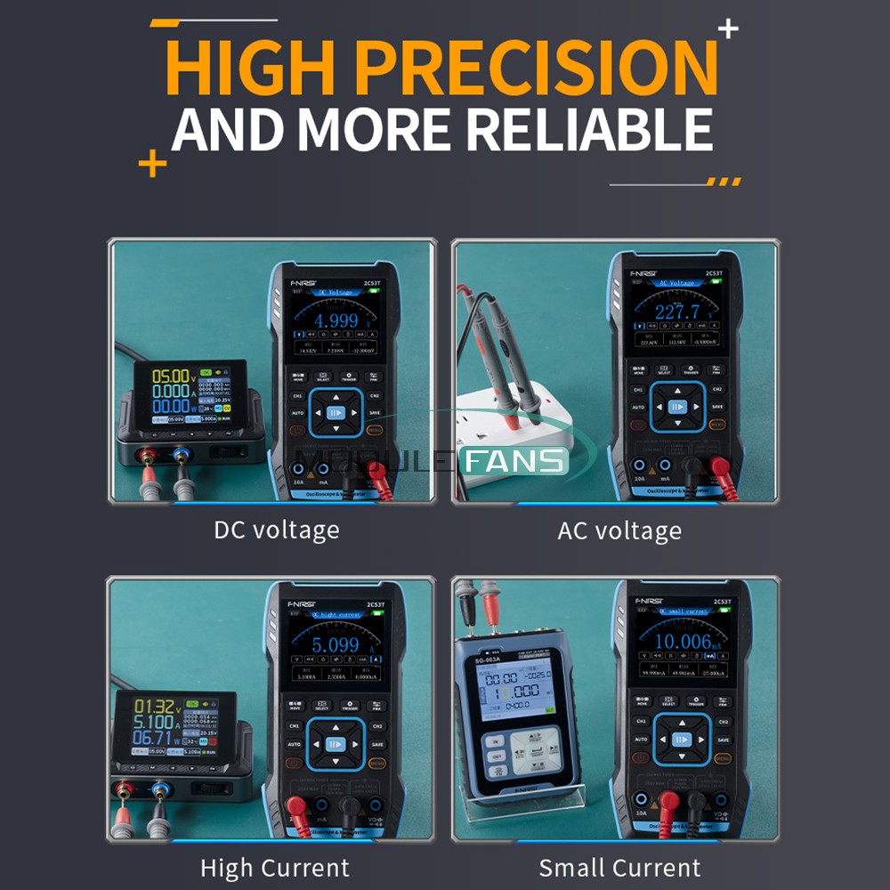 FNIRSI 2C53T Upgrade Handheld Digital Oscilloscope Multimeter Signal Generator