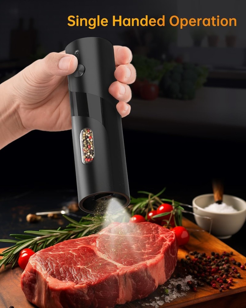 CIRCLE JOY Rechargeable Electric Pepper Grinder Top-Refill Adjustable