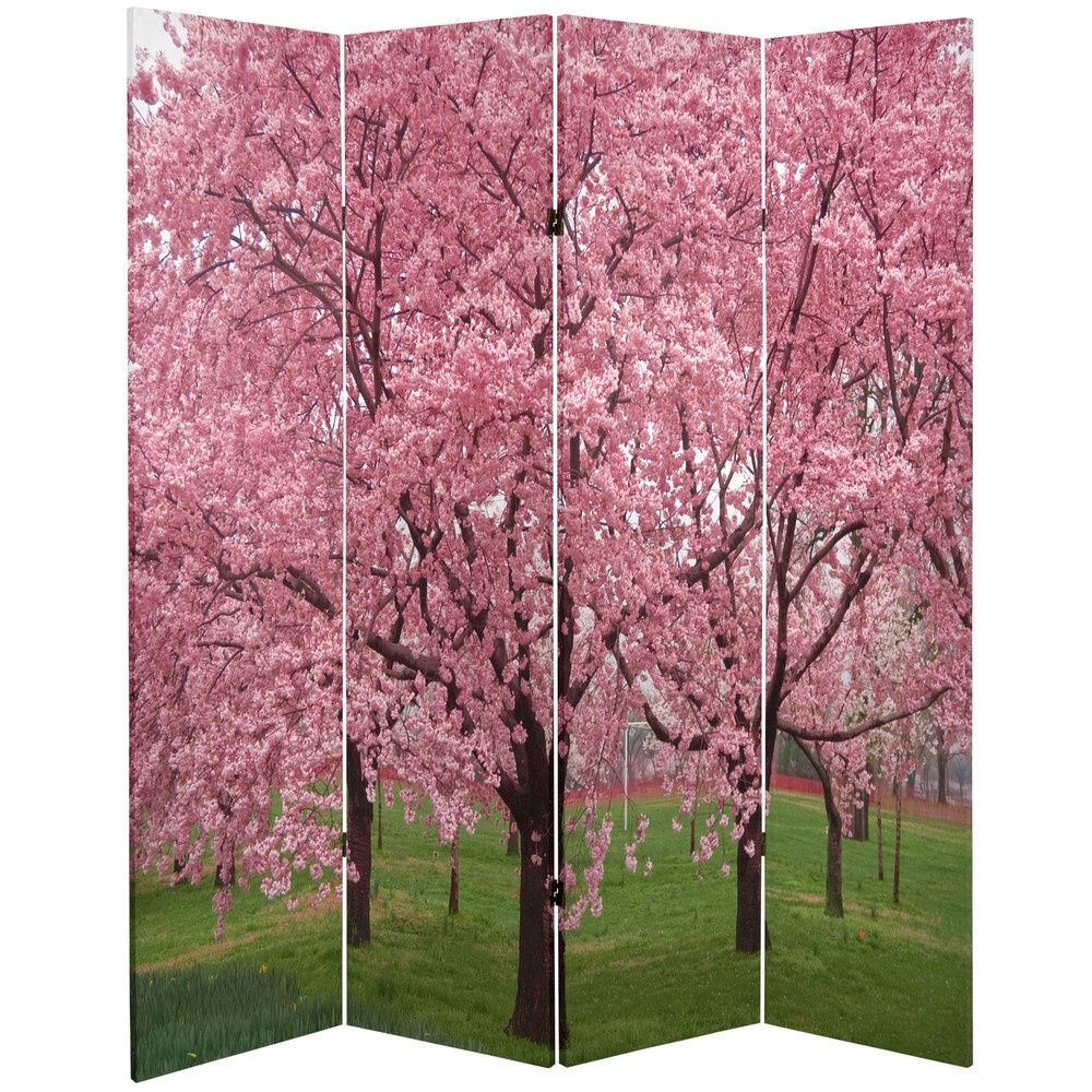 6 ft. Tall Double Sided Cherry Blossoms Room Divider