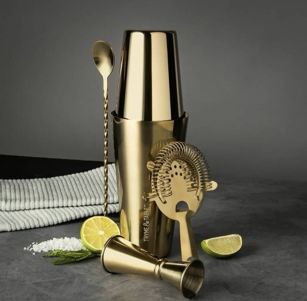 THYME & TABLE 4 Piece Bar Tool Set (Gold Collection)