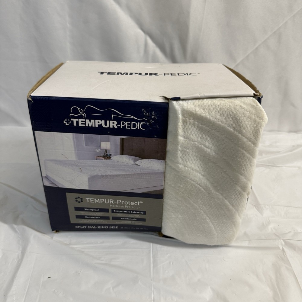 E2 Tempurpedic Tempur-Breeze Split Cal King Mattress Protector Waterproof New
