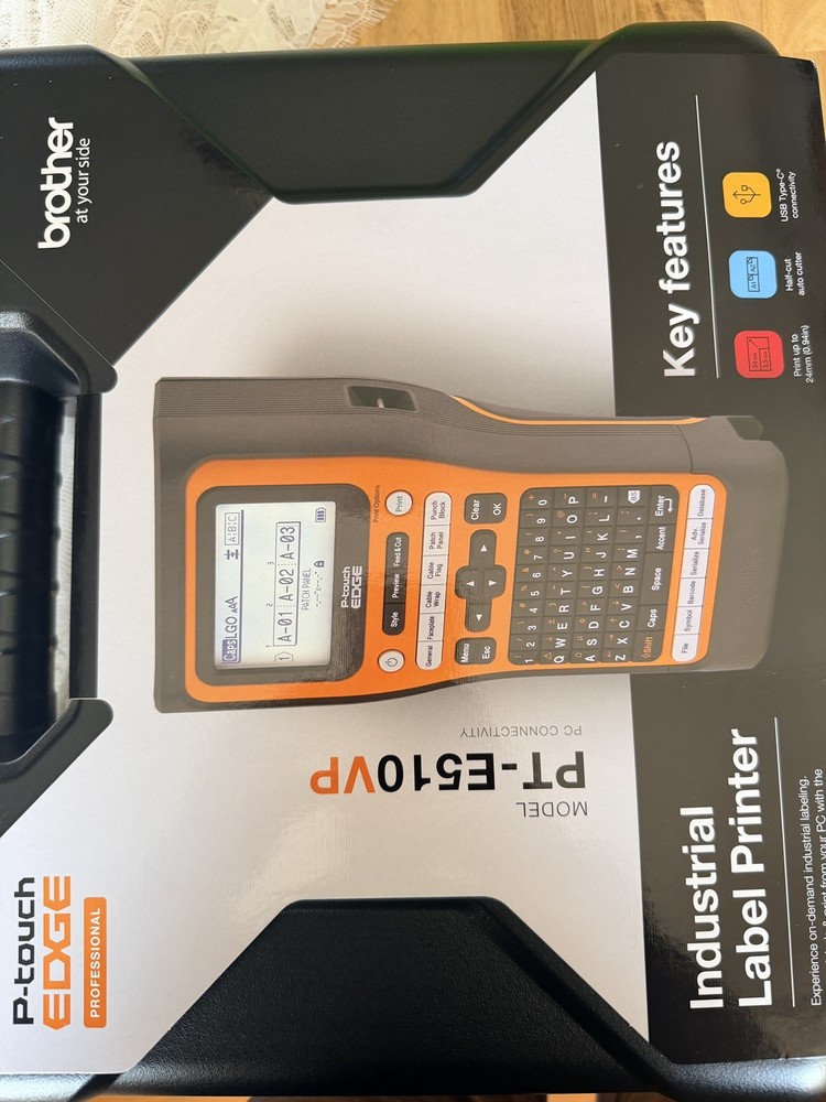 Brother PT-E510VP P-Touch Edge Industrial Label Printer Bundle Kit Dual.