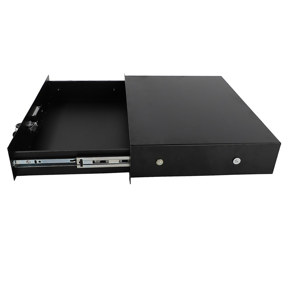 Server Cabinet Case 19inch Rack Mount DJ Locking Lockable Deep Drawer w/ Key 2U