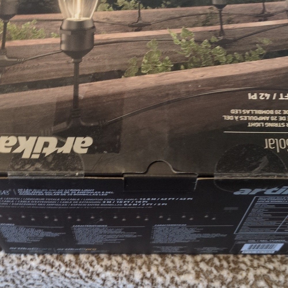 Artika Eclipse Solar LED String Light 20 Bulbs 42ft Remote IP65 Outdoor