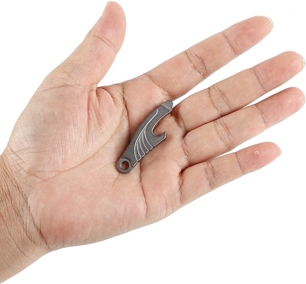 EDC Multi Tool Titanium Pry Bar with Bottle Opener Screwdriver Function (Grey)
