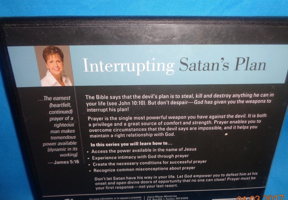 JOYCE MEYER INTERRUPTING SATAN'S PLAN 5 CD SET USED