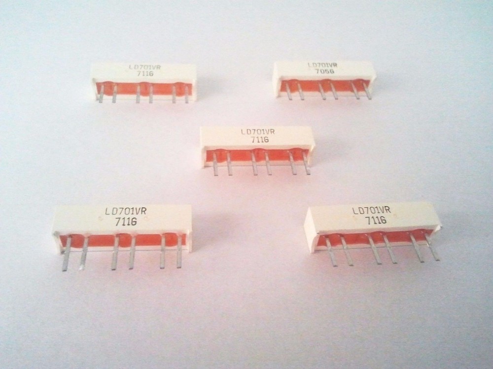 5 Pcs LED Light Red Rectangle Chip Thin Socket 6 Pin Mount Connector ROHM