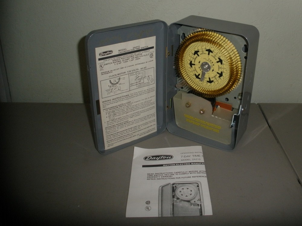 DAYTON 2A210 7-DAY TIME SWITCH