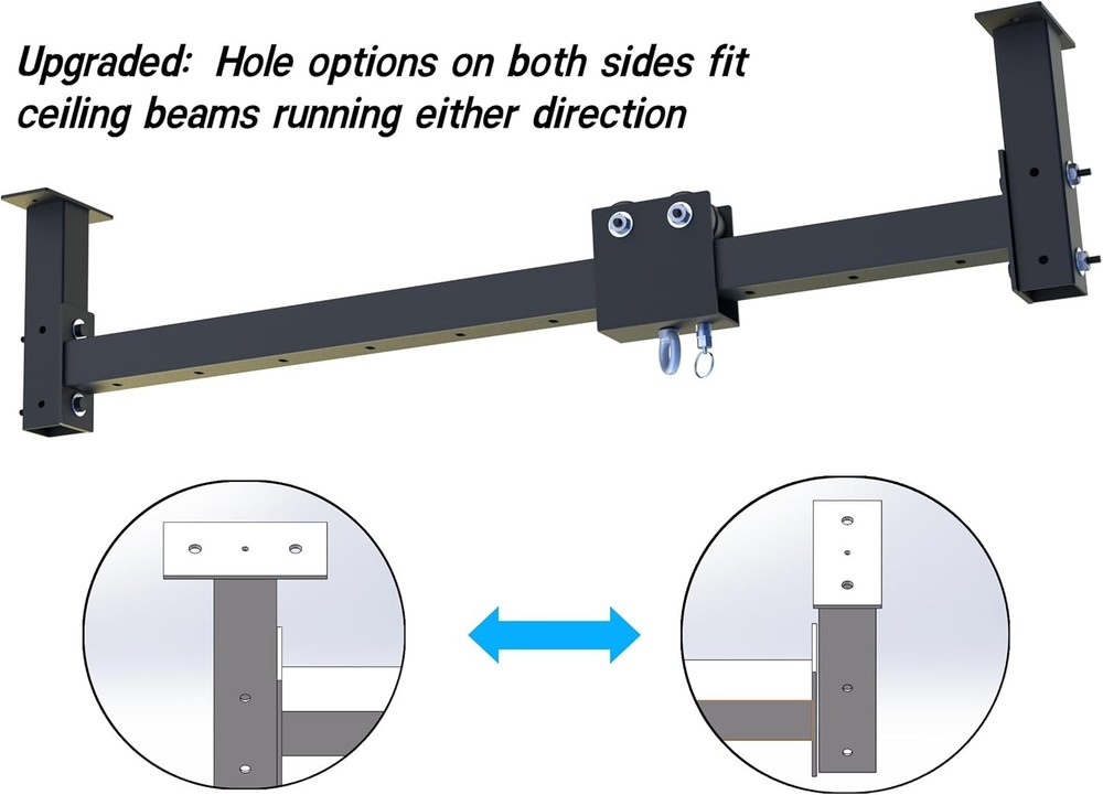 Wall Ceiling Heavy Bag Hanger Roller Mount Saving Space 42'' Long Ease Adjust