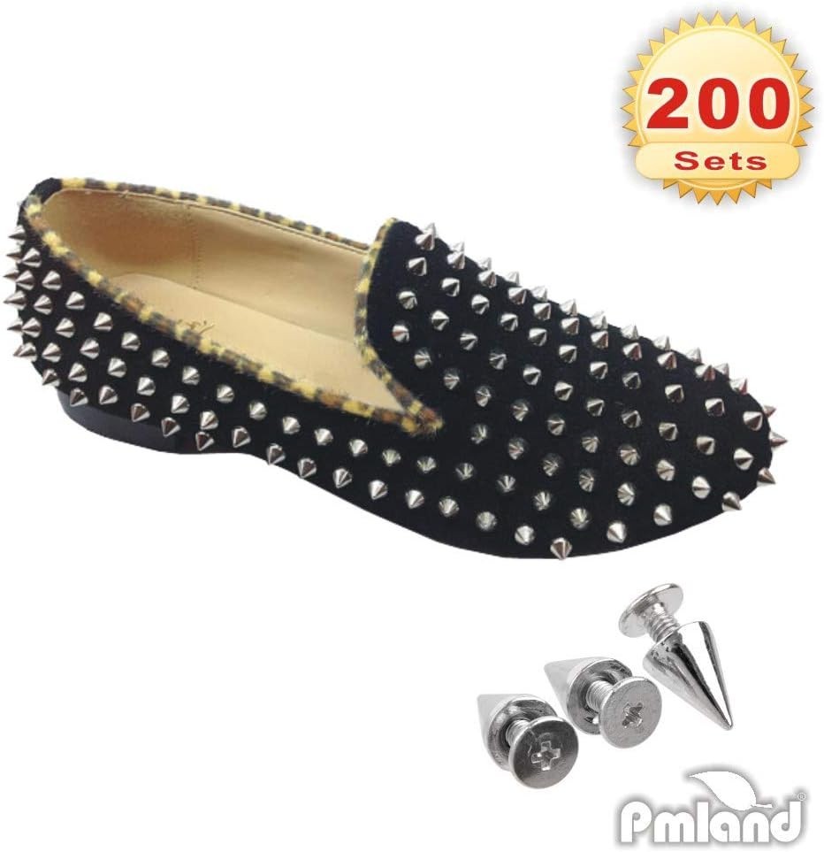 200 Silver Cone Spikes - Punk Rivets for Crafting Unique Apparel