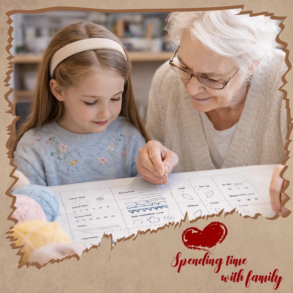 Embroidery Stitch Book Kit, Complete Medium, Multicolor