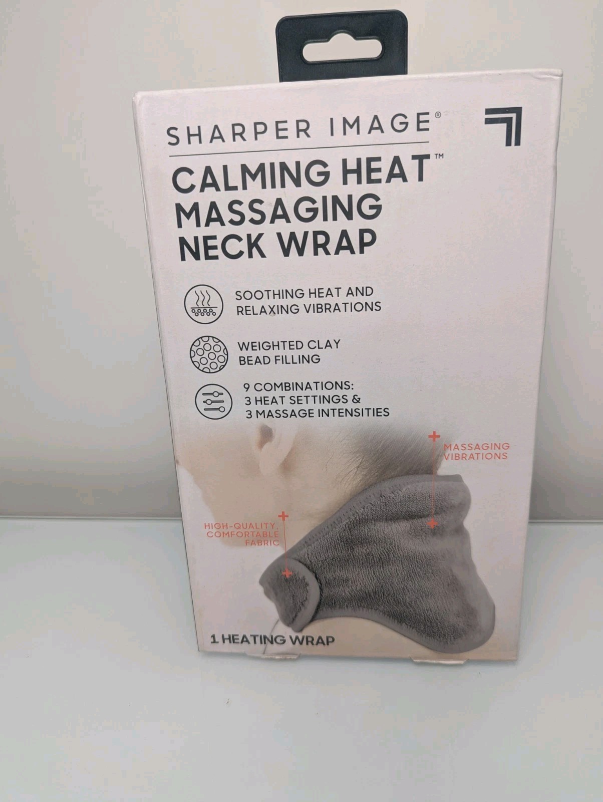 Sharper Image Calming Heat Massaging Vibrating Neck Wrap NEW