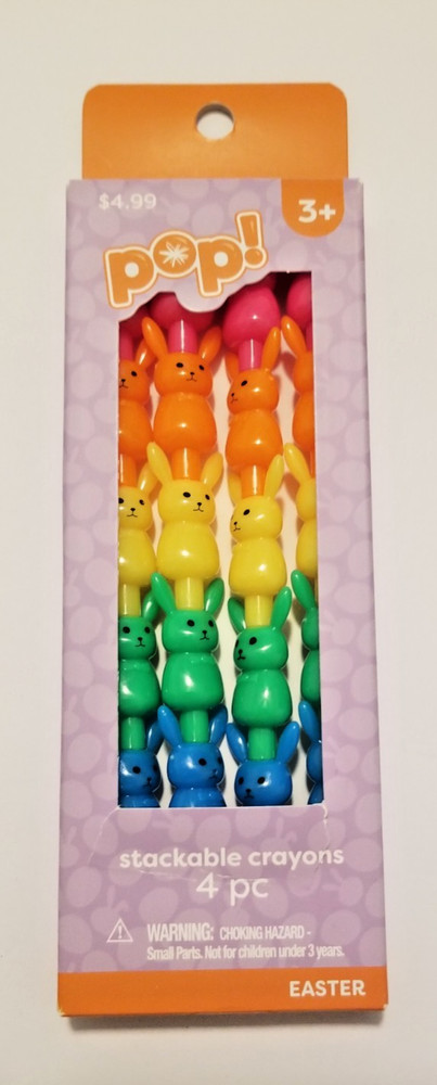 Stackable Crayon Set Multicolor Bunnies New Ages 3+ Crafts diy