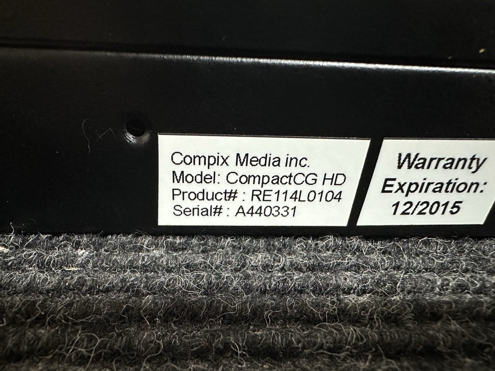 Compix CompactCG HD Broadcast Graphics System Rack mount Free Shipping