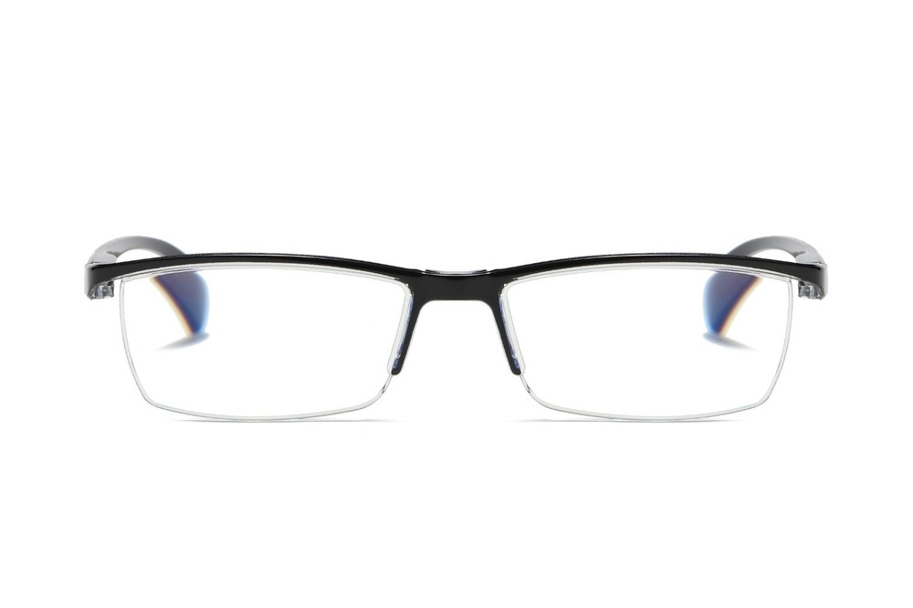 3 Pair Mens Rectangular Blue Light Blocking Reading Glasses Spring Hinge Readers
