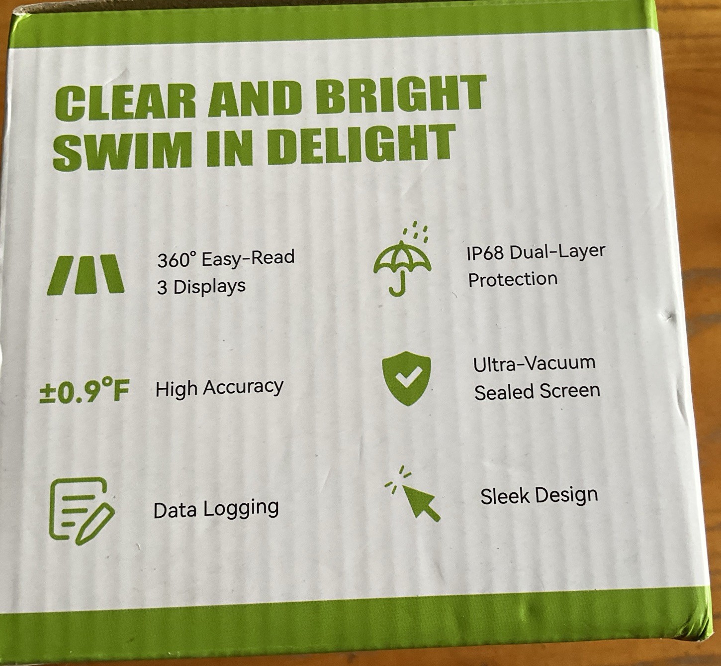 RAINPOINT Wireless Digital Pool Thermometer, Floating, Anti-Fog LCD Display Blue