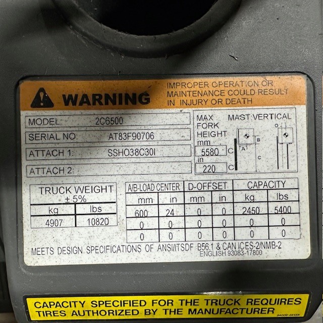 2021 Cat 2C6500 6500lbs Used Forklift Triple Mast Sideshift LP Gas 9066 Hours