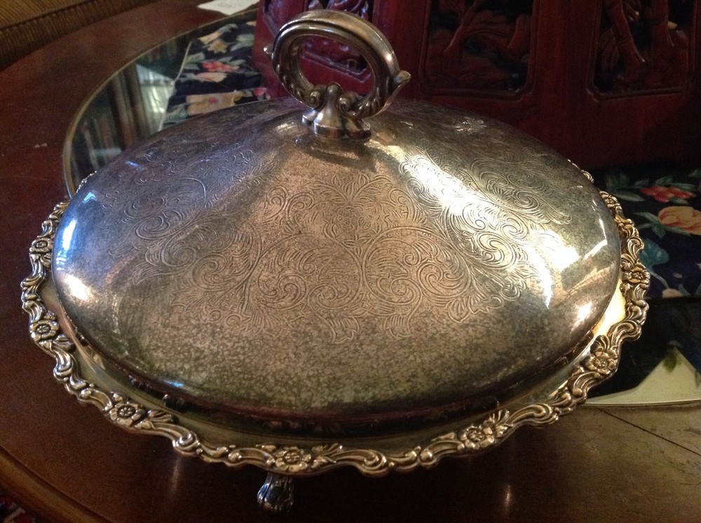 Covered Siver Plated Serving Dish