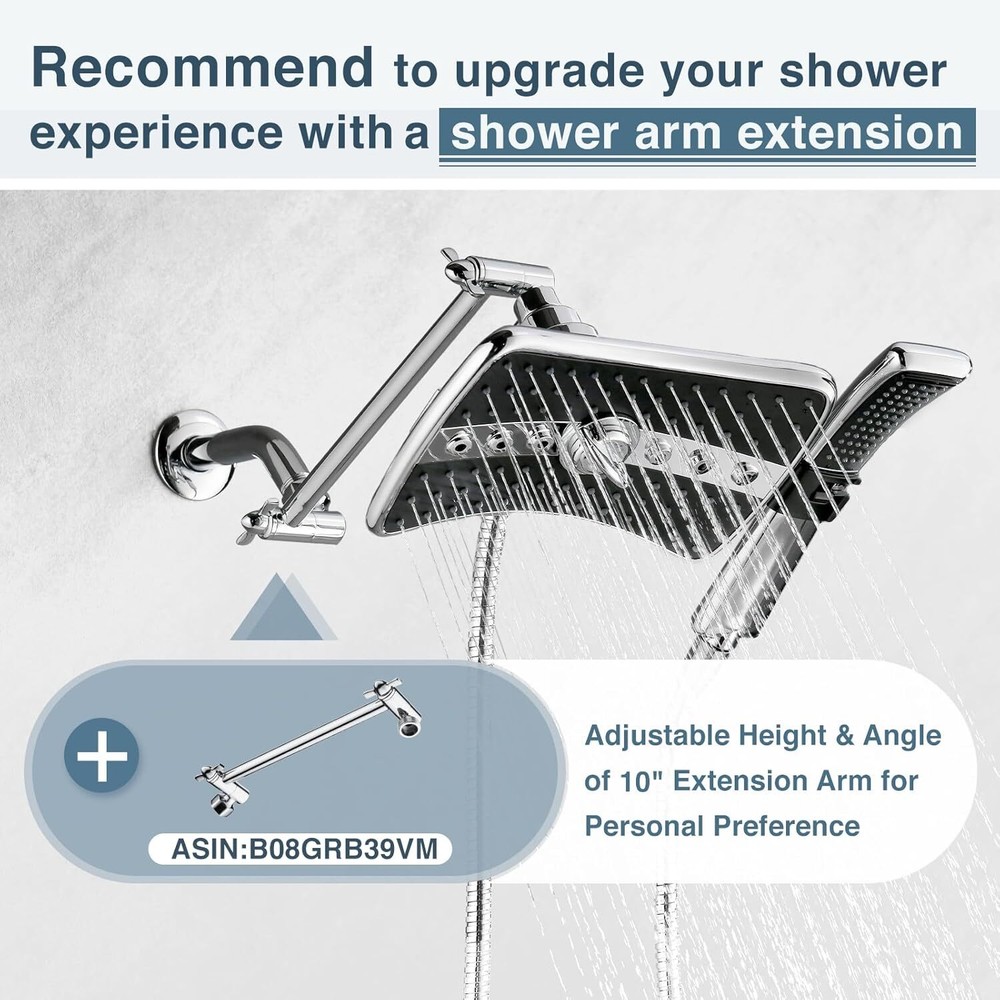 Dual Showerhead Combo Set, Handheld Showerhead Rainfall Showerhead Combo